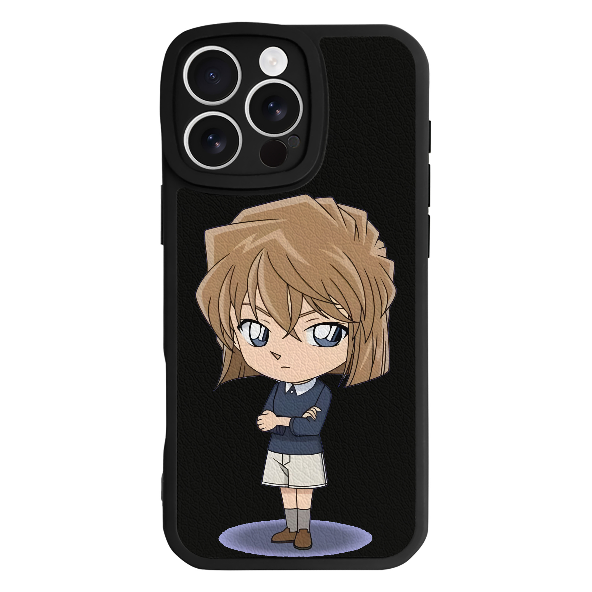 （画像用） 名探偵コナン 灰原 哀 はいばら あい Detective Conan Anita Hailey、Vi Graythorn Haibara Ai 【iPhone 16シリーズ対応】シリコンスマホケース（レザー調） 材質：シリコン